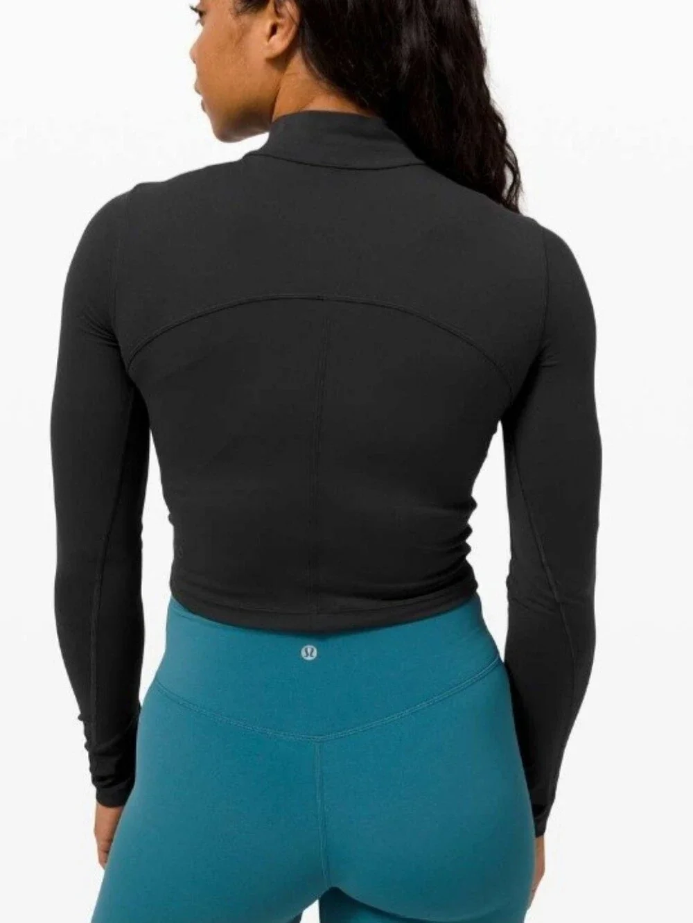 🛍 Lululemon All Aligned Mock Neck Long Sleeve Shirt Black Activewear Size 12